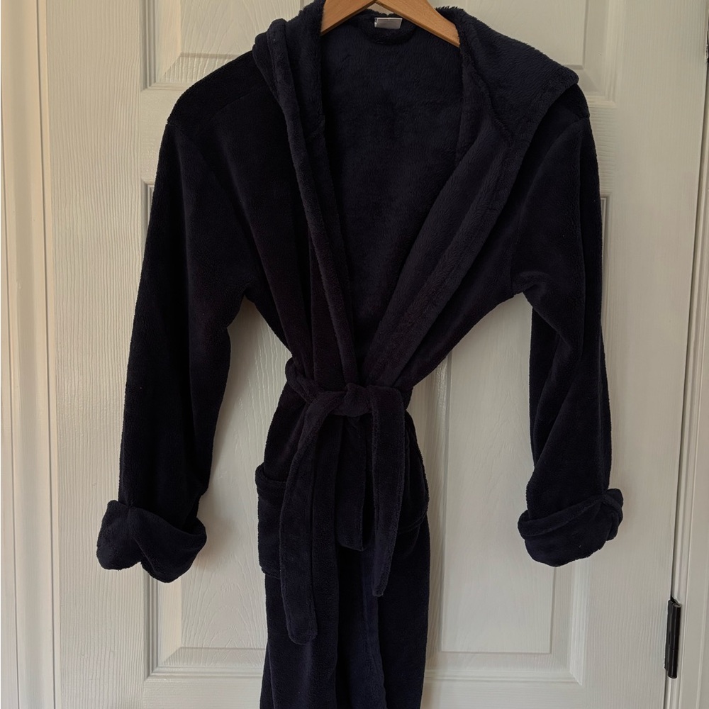 GAP Kids hooded Navy blue Plush bathrobe